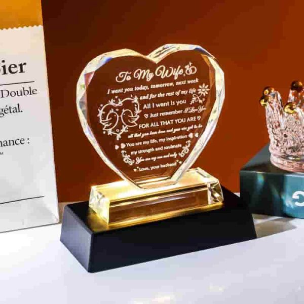 Best Romantic Crystal Keepsake For Wife - Led Gift - Image 4