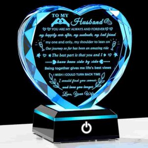Best Led Crystal Heart Gift For Husband - Anniversary & Valentine's