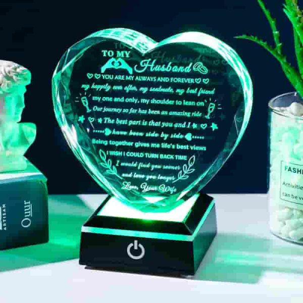 Best Led Crystal Heart Gift For Husband - Anniversary & Valentine's - Image 3