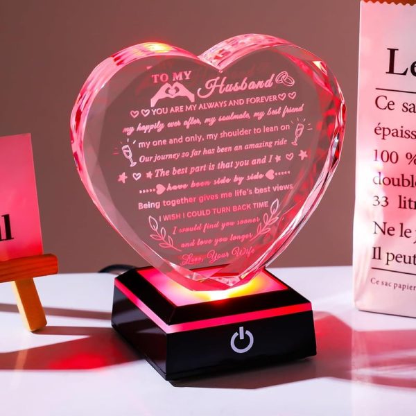 Best Led Crystal Heart Gift For Husband - Anniversary & Valentine's - Image 4