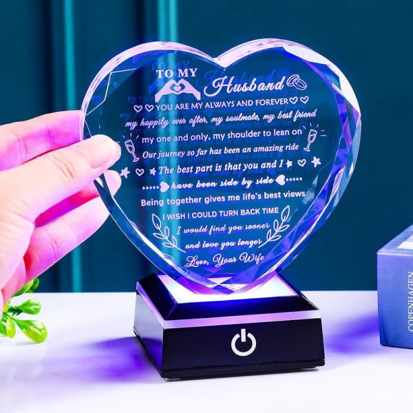 Best Led Crystal Heart Gift For Husband - Anniversary & Valentine's - Image 5