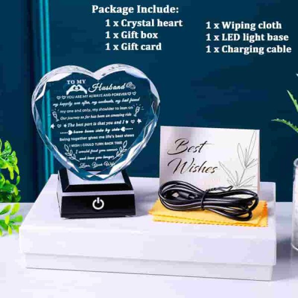 Best Led Crystal Heart Gift For Husband - Anniversary & Valentine's - Image 6
