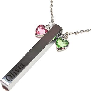 Best Personalized Birthstone Bar Necklace With Name