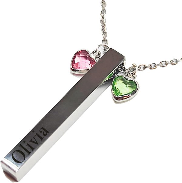 Best Personalized Birthstone Bar Necklace With Name