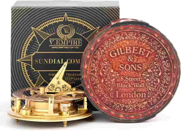 Best Handmade Sundial Compass Gift - Vintage Brass & Copper - Image 2