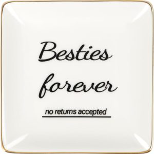Best Friend Gift Ceramic Jewelry Tray - Perfect Birthday Present