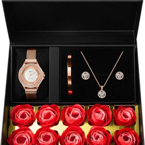 Best Rose Gold Watch & Jewelry Gift Set For Women