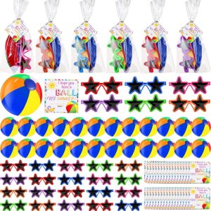 24 Set Neon Sunglasses And Beach Balls - End Of Year Student Gifts