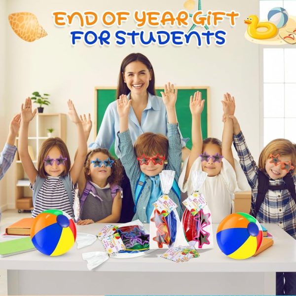 24 Set Neon Sunglasses And Beach Balls - End Of Year Student Gifts - Image 3