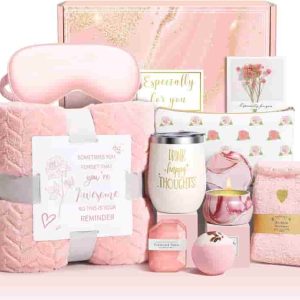 Best Women's Spa Gift Basket With Luxury Blanket