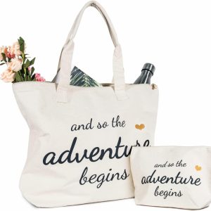 Best Bridal Canvas Tote Bag With Zipper - Ideal Wedding Gift