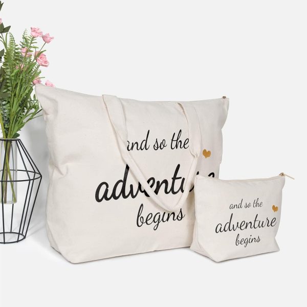 Best Bridal Canvas Tote Bag With Zipper - Ideal Wedding Gift - Image 3