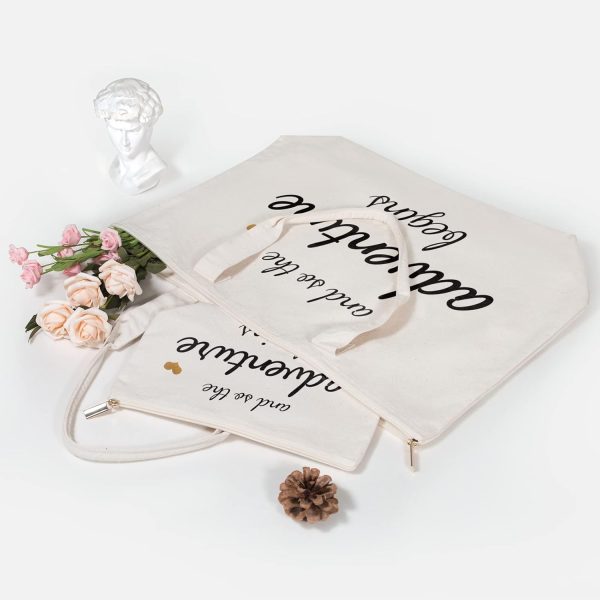 Best Bridal Canvas Tote Bag With Zipper - Ideal Wedding Gift - Image 4