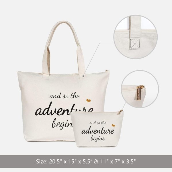 Best Bridal Canvas Tote Bag With Zipper - Ideal Wedding Gift - Image 5