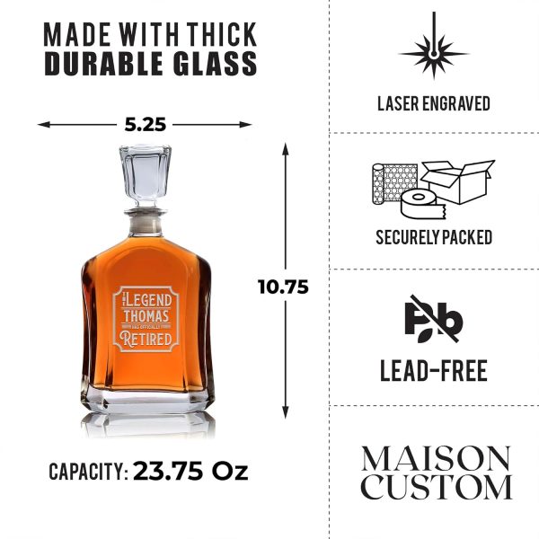 Best Retirement Gifts For Men - Personalized Whiskey Decanter Set - Image 2