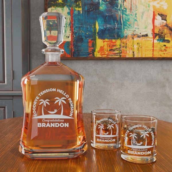 Best Retirement Gifts For Men - Personalized Whiskey Decanter Set - Image 4