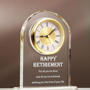 Best Crystal Retirement Clock Gift: Unique Farewell Plaque