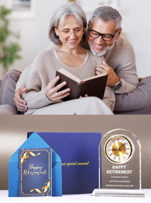 Best Crystal Retirement Clock Gift: Unique Farewell Plaque - Image 3
