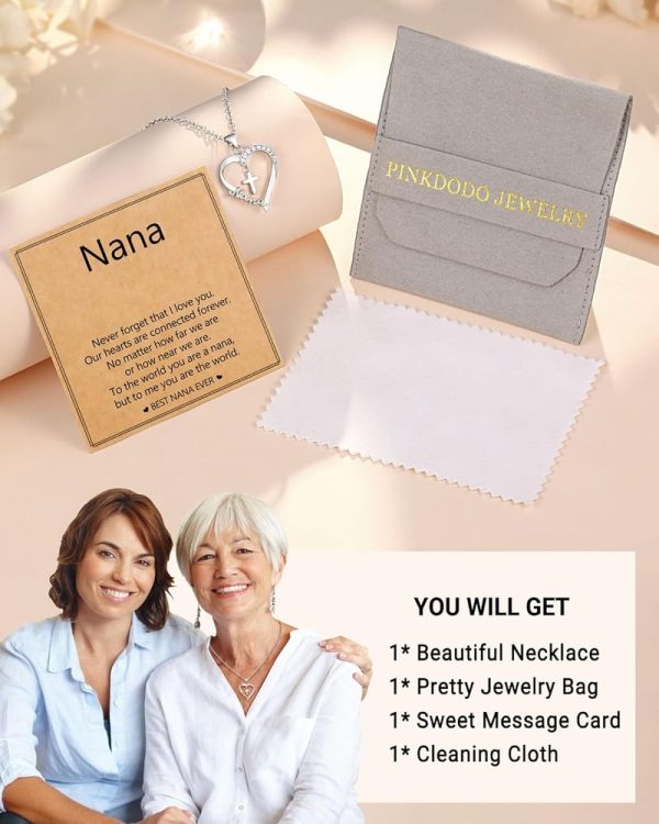 Best Heart Cross Necklace For Nana - Baptism & Easter Gift - Image 6