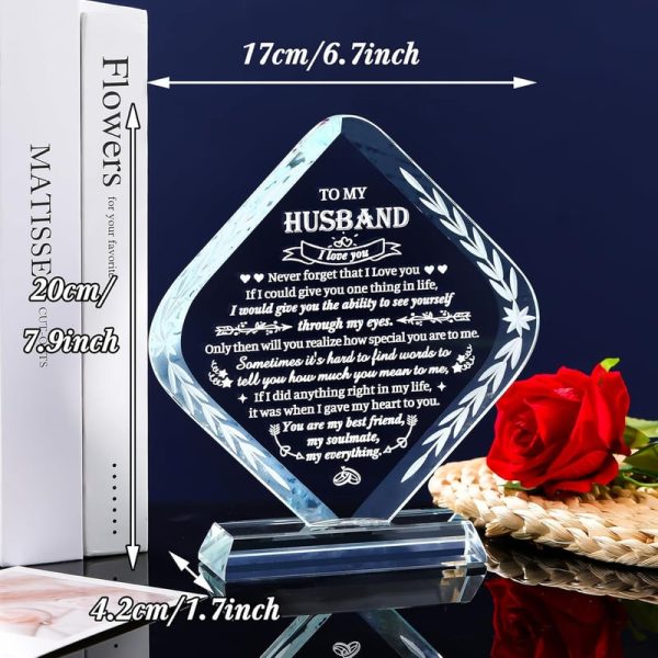 Best Crystal Engraving Plaque Gift For Husband - Anniversary & Birthday - Image 2