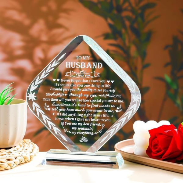Best Crystal Engraving Plaque Gift For Husband - Anniversary & Birthday - Image 5