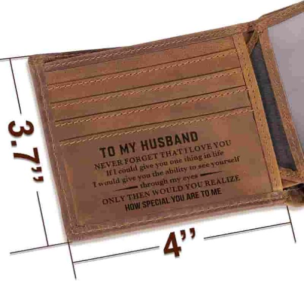 Engraved Leather Men's Wallet - Perfect Gift For Husband - Image 2