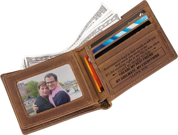 Engraved Leather Men's Wallet - Perfect Gift For Husband - Image 4