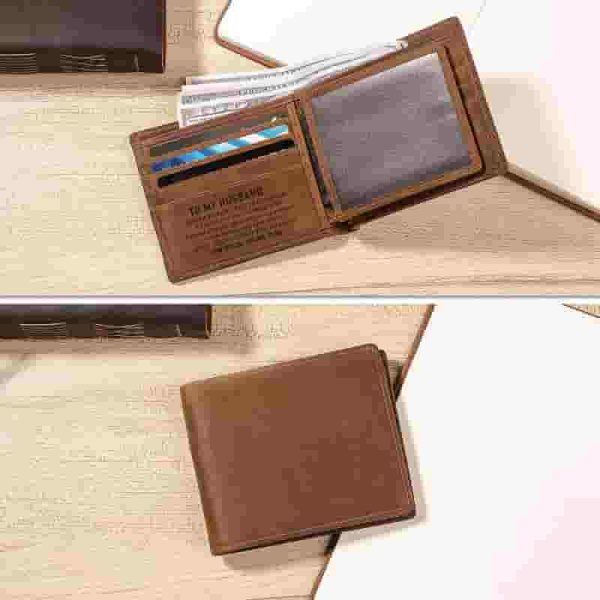 Engraved Leather Men's Wallet - Perfect Gift For Husband - Image 5