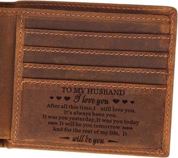 Best Personalized Leather Wallet For Men - Engraved Gift - Image 3