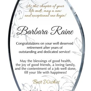 Best Personalized Crystal Flame Retirement Plaque For Women