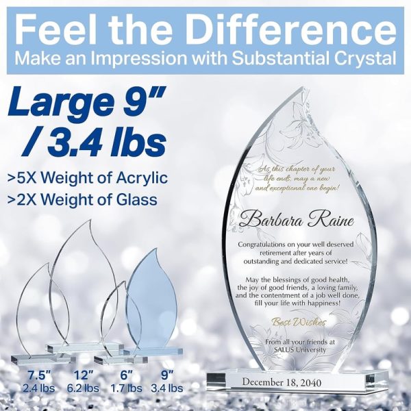 Best Personalized Crystal Flame Retirement Plaque For Women - Image 4