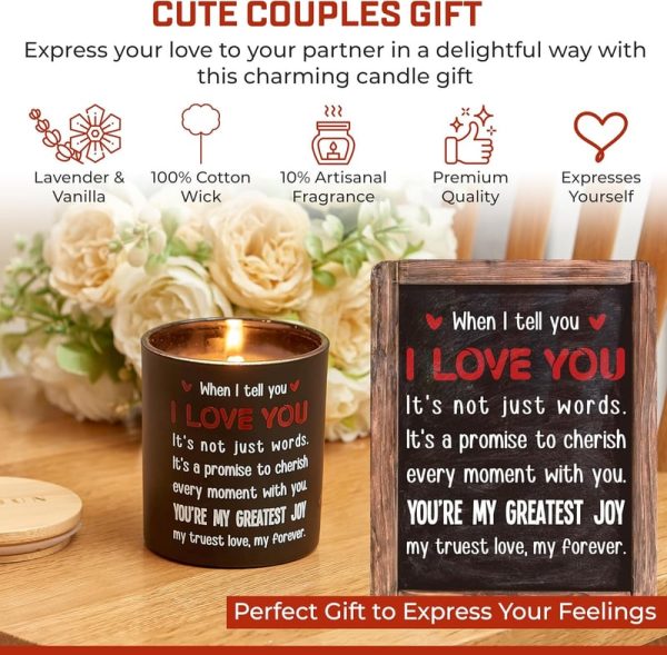 Best Romantic Candle Gift - I Love You Vanilla & Lavender - Image 2