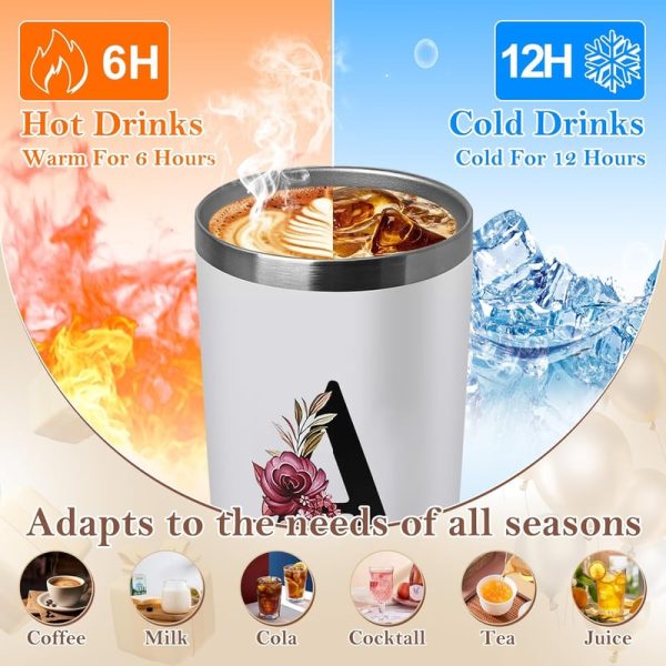 20 Oz Insulated Initial Coffee Cup – Romantic Gift For Her - Image 4