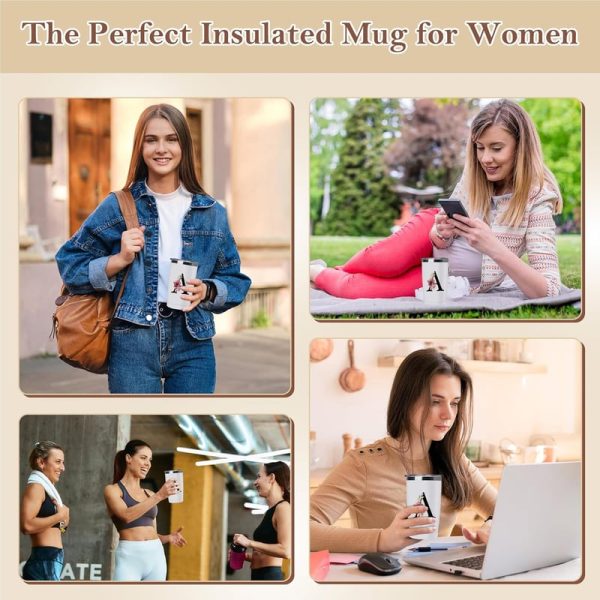 20 Oz Insulated Initial Coffee Cup – Romantic Gift For Her - Image 6