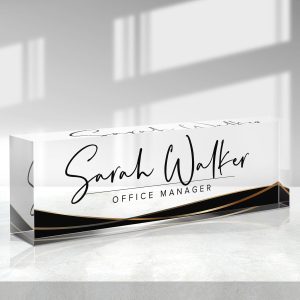 Best Custom Acrylic Desk Name Plate - Office Decor Gift