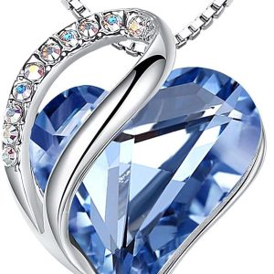 Elegant Infinity Heart Necklace With Birthstone Crystals