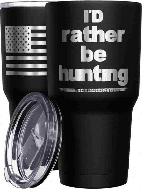 Best Hunting Travel Mug With American Flag, 30 Oz Tumbler