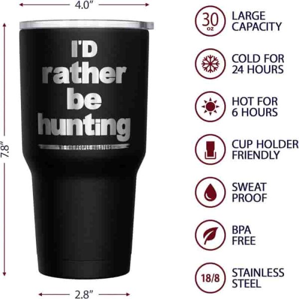 Best Hunting Travel Mug With American Flag, 30 Oz Tumbler - Image 2