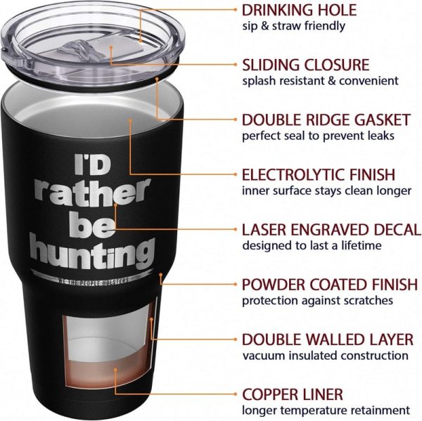 Best Hunting Travel Mug With American Flag, 30 Oz Tumbler - Image 6