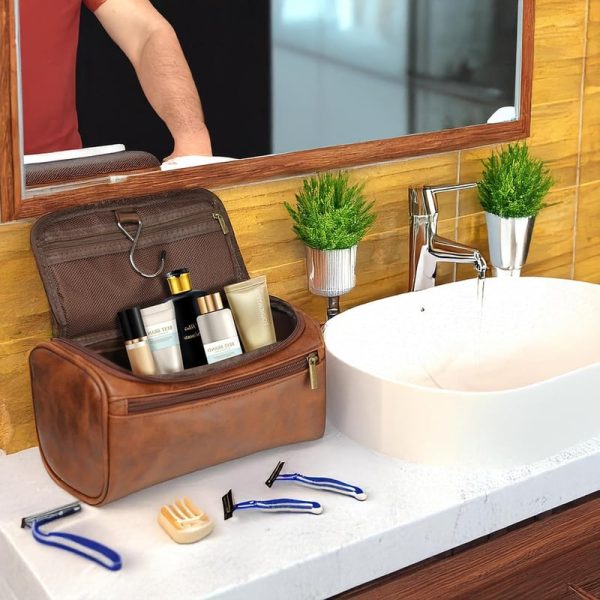 Best Personalized Toiletry Bag For Men - Custom Leather Gift - Image 2