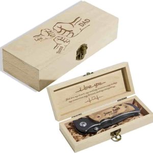 Best Personalized Pocket Knife For Dad - Custom Wooden Box Gift