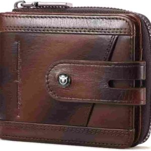 Bullcaptain Rfid Blocking Leather Wallet For Men - 14 Card Slots