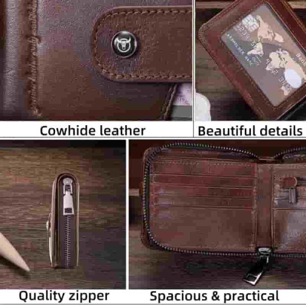 Bullcaptain Rfid Blocking Leather Wallet For Men - 14 Card Slots - Image 6