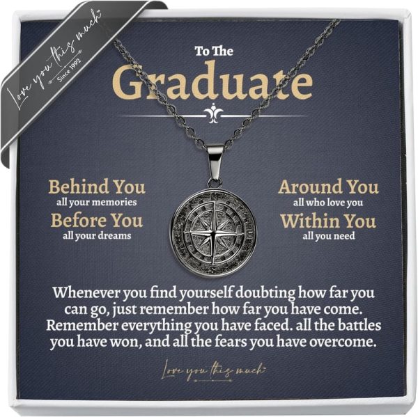 Best Graduate Compass Necklace - Gift For Him - Image 3