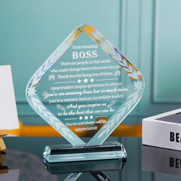 Best Boss Crystal Gift - Engraved Appreciation Keepsake - Image 4