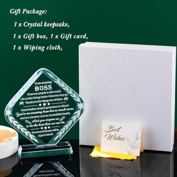 Best Boss Crystal Gift - Engraved Appreciation Keepsake - Image 5