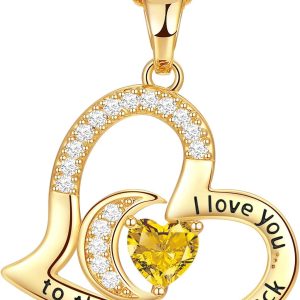 925 Sterling Silver Birthstone Anniversary Necklace For Her
