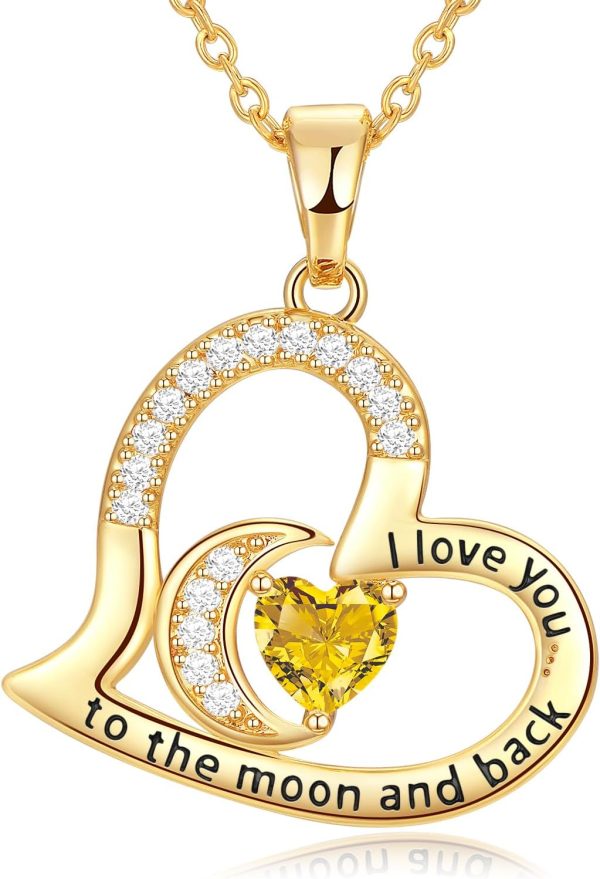 925 Sterling Silver Birthstone Anniversary Necklace For Her