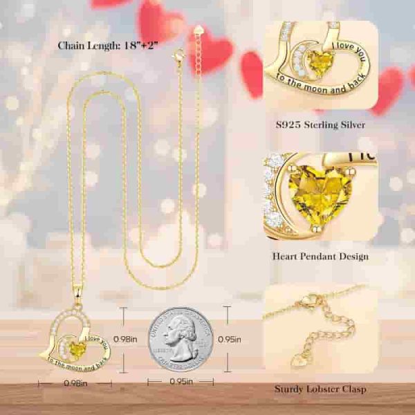 925 Sterling Silver Birthstone Anniversary Necklace For Her - Image 5
