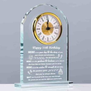 Top 50th Birthday Crystal Clock Gift For Men & Women